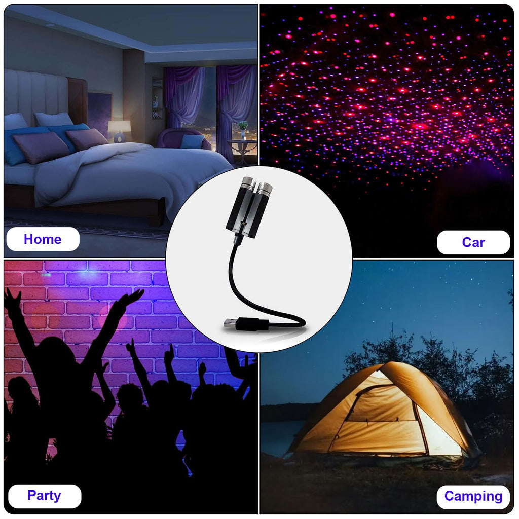 Interior Atmosphere LED Lamp Ambient USB Star Light Auto Roof Projector